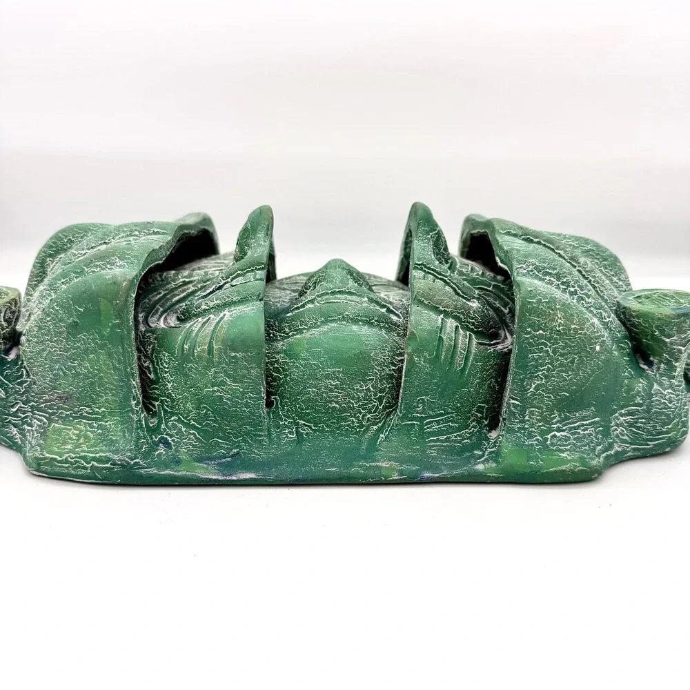 Vintage Mesoamerican Triple‎ Death Mask Three Ages of Man Wall Art Green